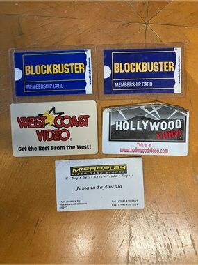 VTG Video Rental Store Membership Card Lot Blockbuster West Coast Microplay